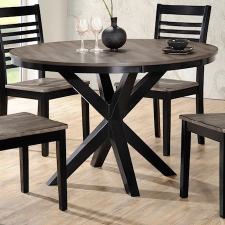 Transitional Round Dining Table with Trestle Base